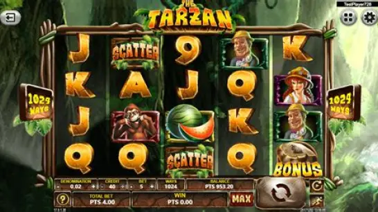 Bonus game in online slot Tarzan